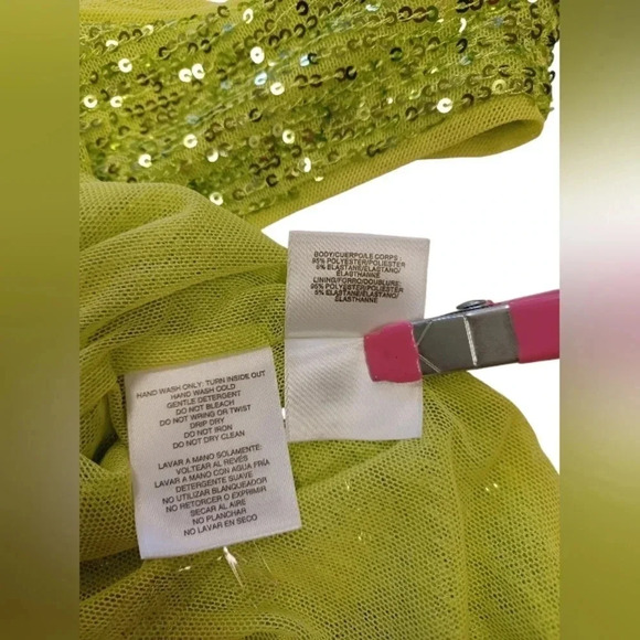 Anne Klein NWT Sleeveless Sequined Bright Green  Tank Size Medium - Picture 9 of 9